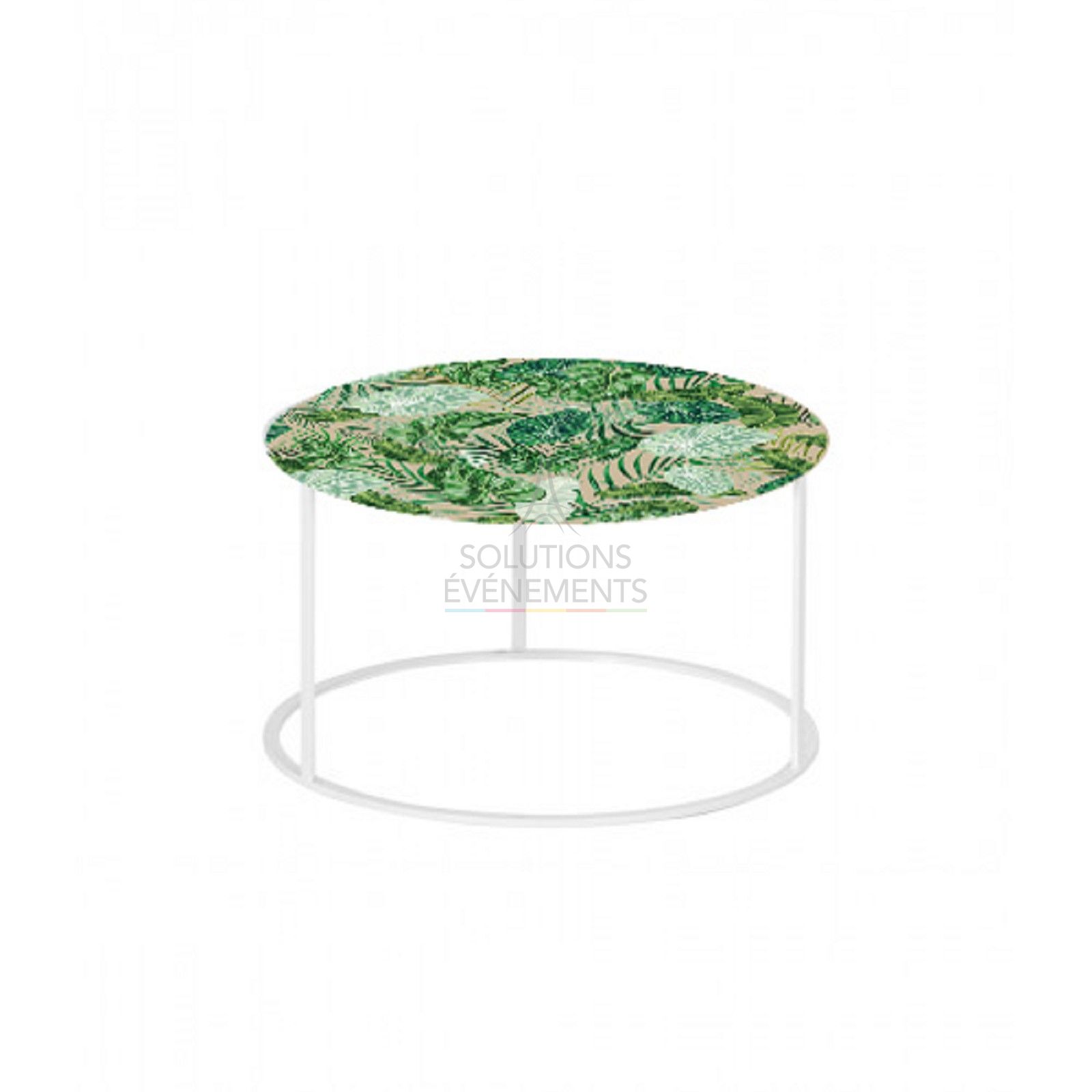 Location de table basse ronde lounge couleur jungle