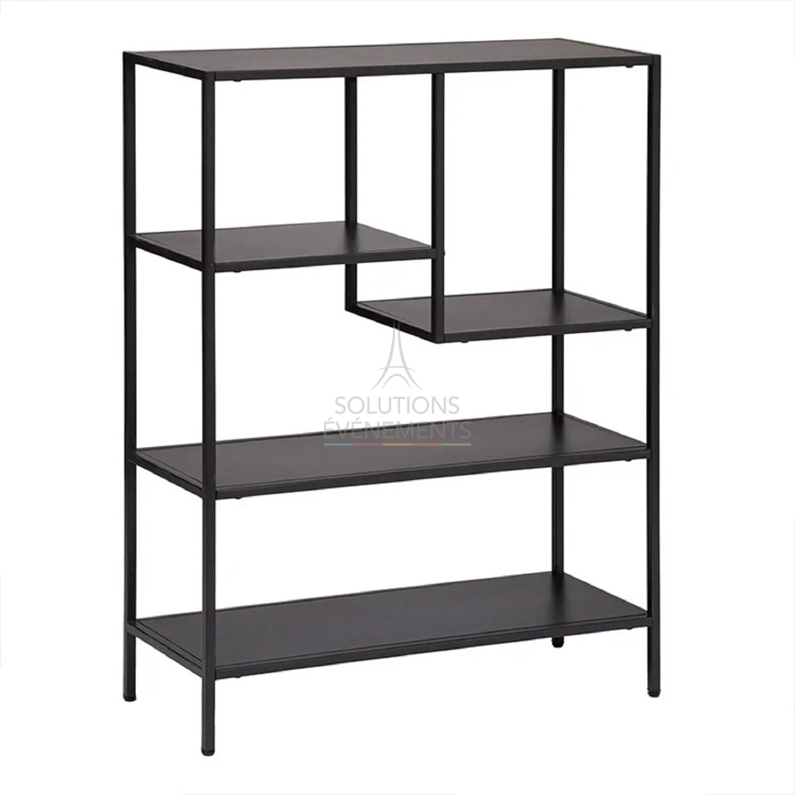 Rental of designer shelves to place in black metal