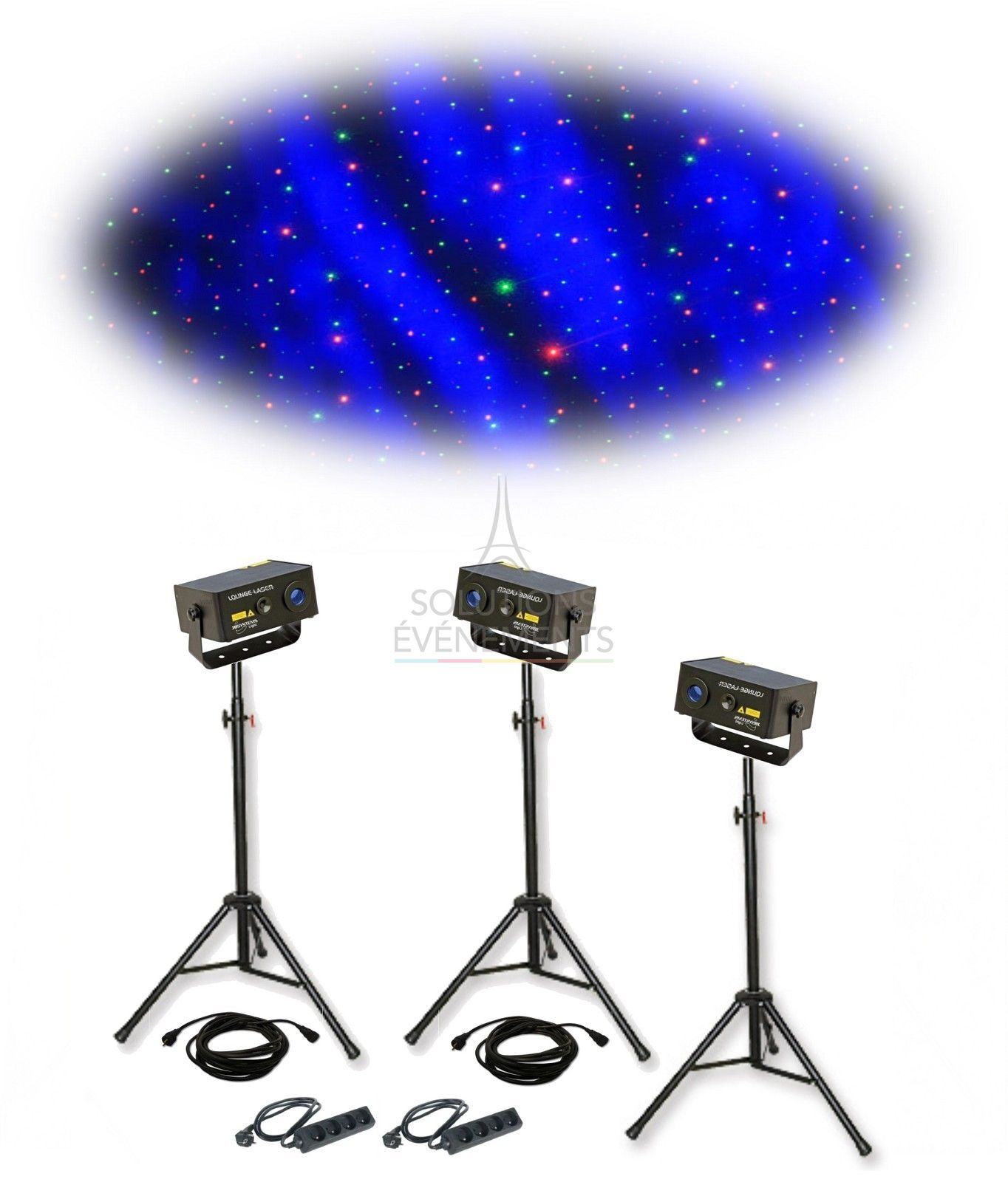 Rental of laser & LED projectors projecting a starry sky