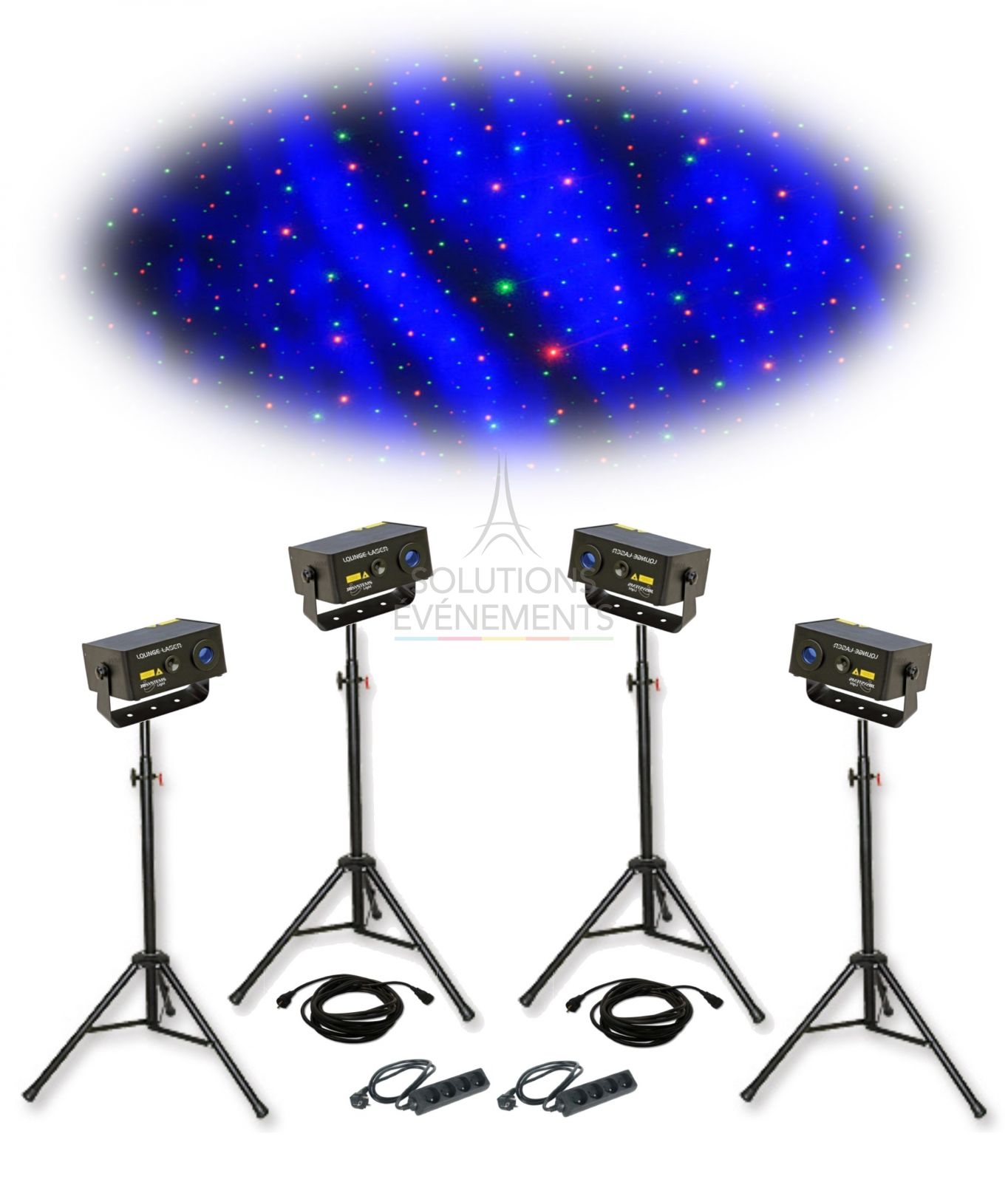 Rental of laser & LED projectors projecting a starry sky