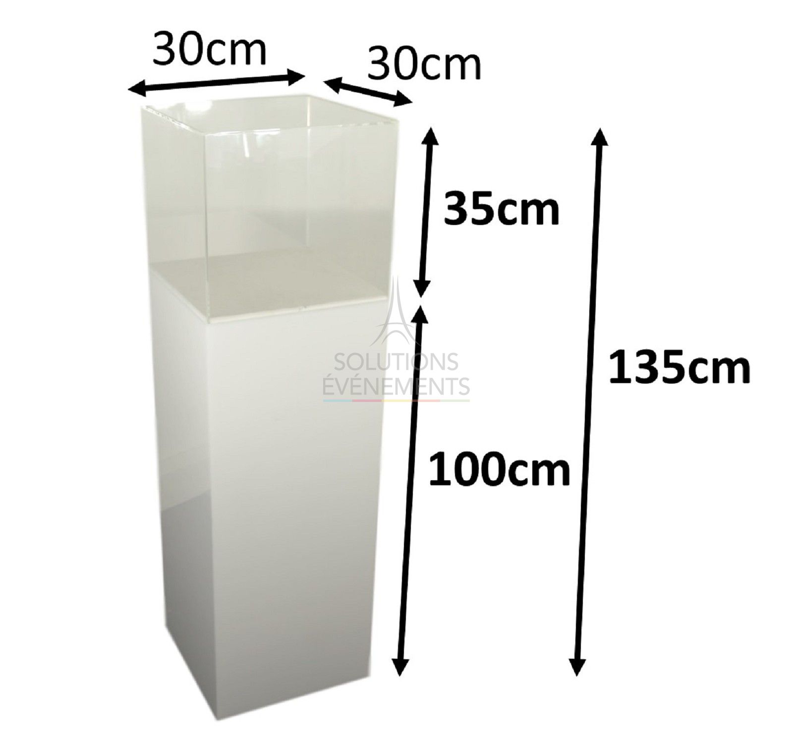 Location de stèle avec son socle de présentation transparent