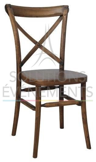 Rental wooden cross-back chair
