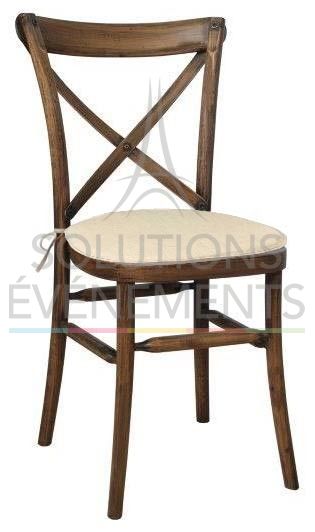 Rental wooden cross-back chair