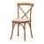 Rental quality chair with wooden cross back and soft M1 cushion.