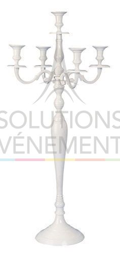 Rental of white 5-branched candlestick.
