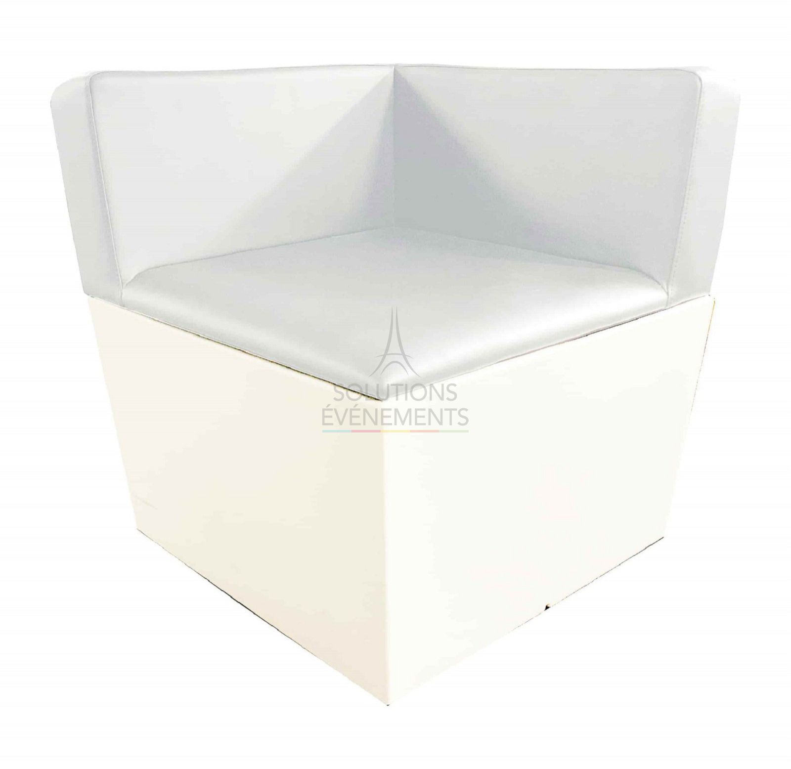 White conical armchair rental - White corner seat