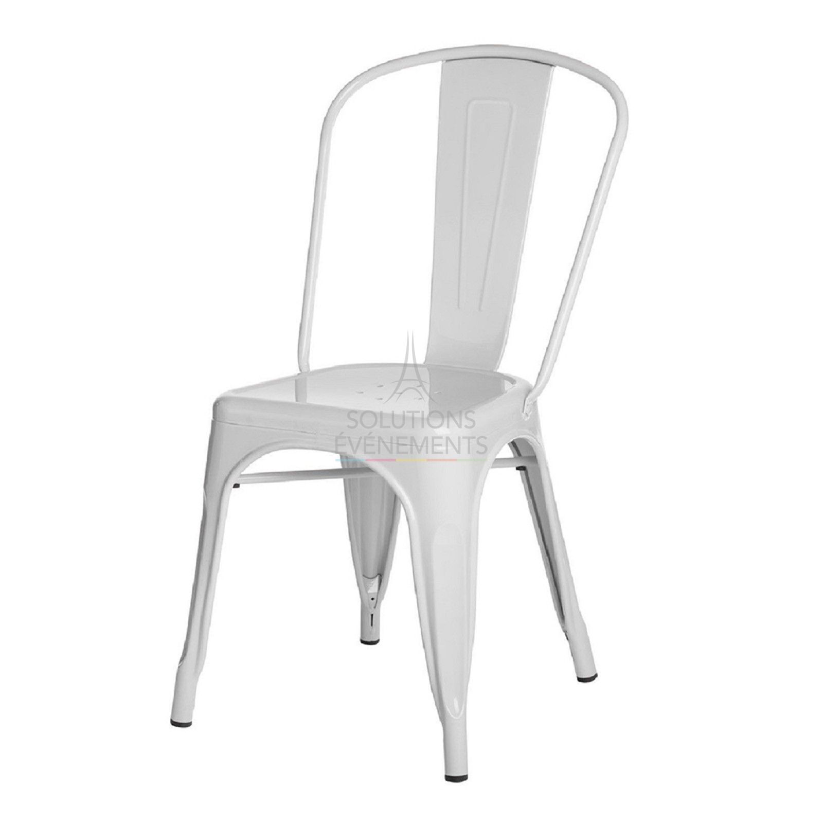 Rental of industrial white metal chair