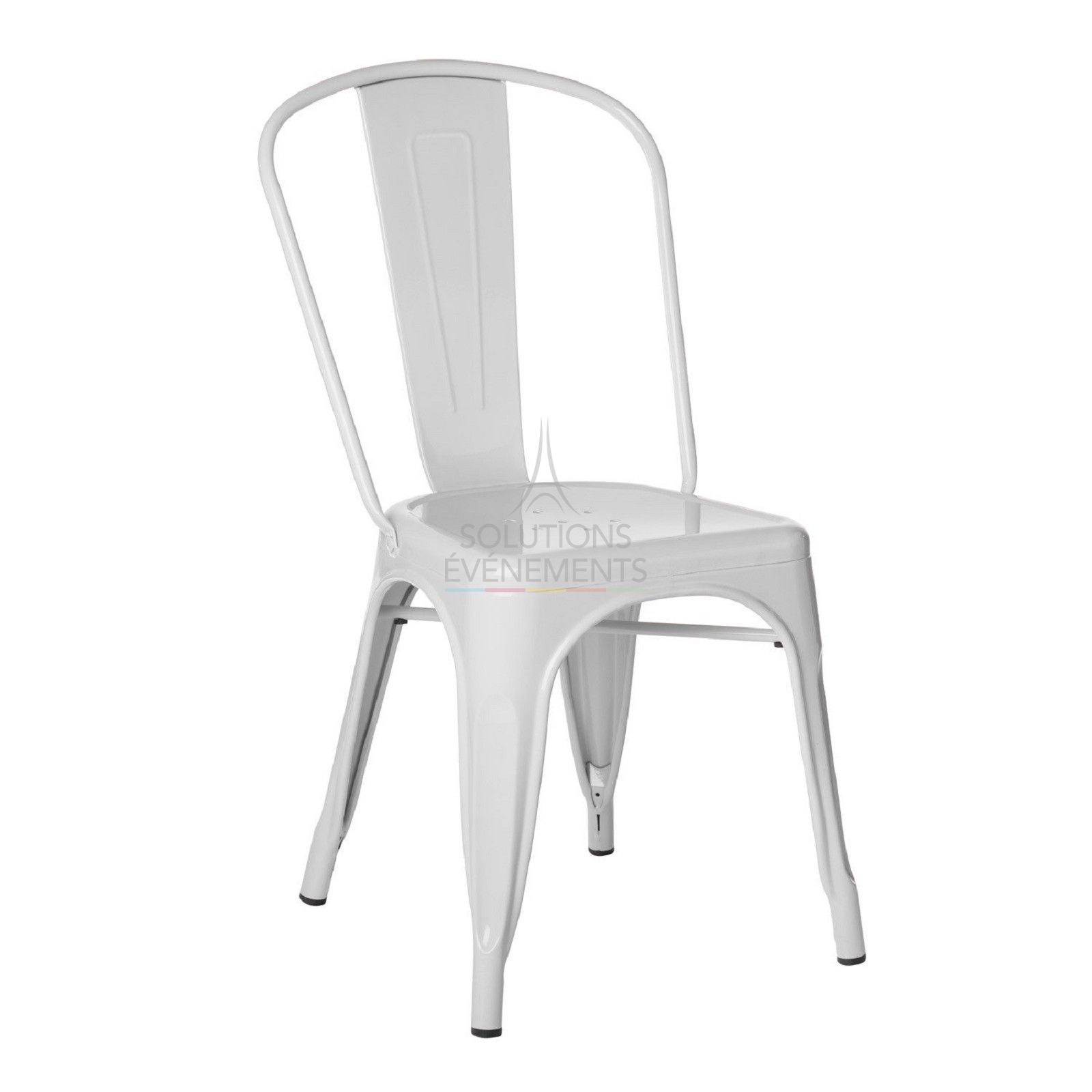 Rental of industrial white metal chair