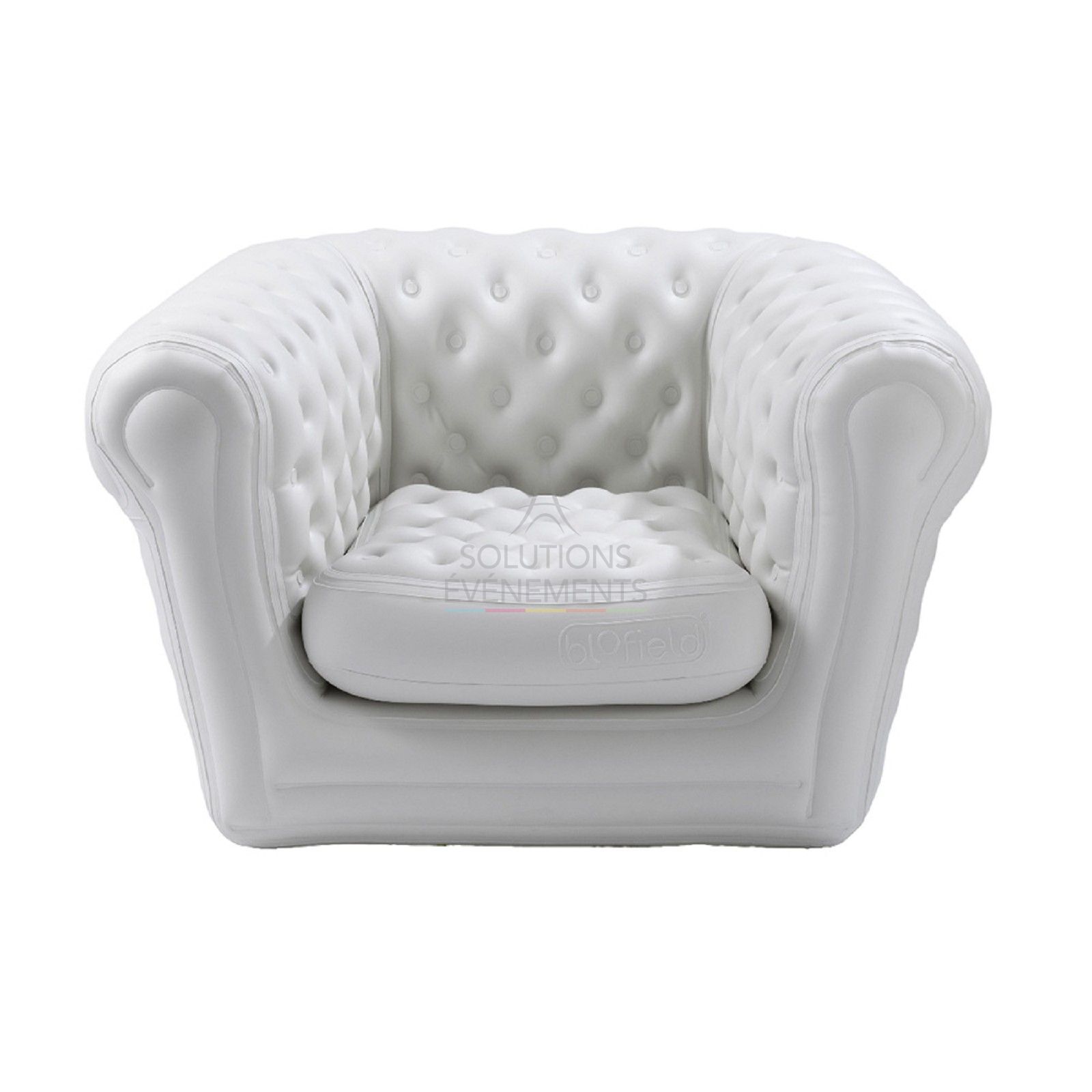 Location de fauteuil Chesterfield gonflable blanc