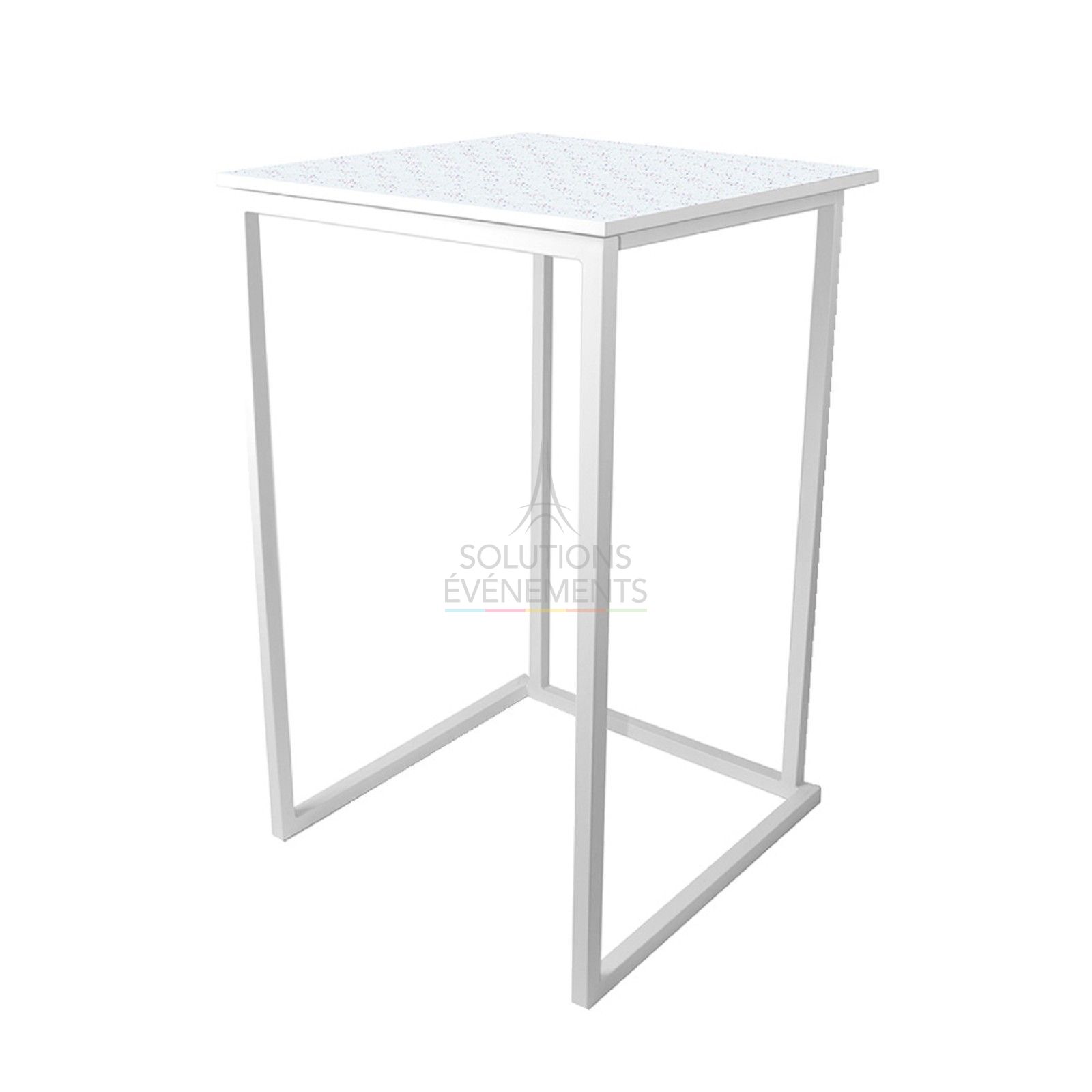 Rental of eco-responsible standing tables with recycled square top