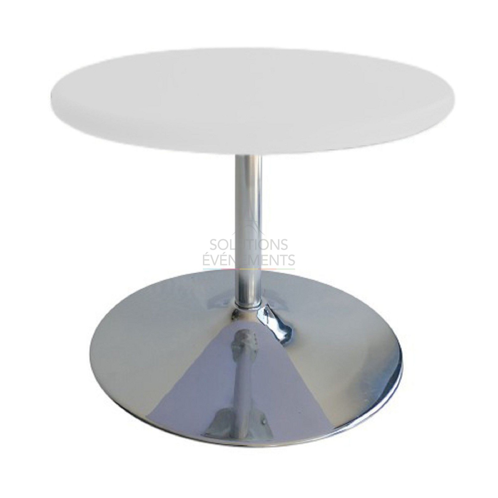 Rental of white coffee table diameter 70cm