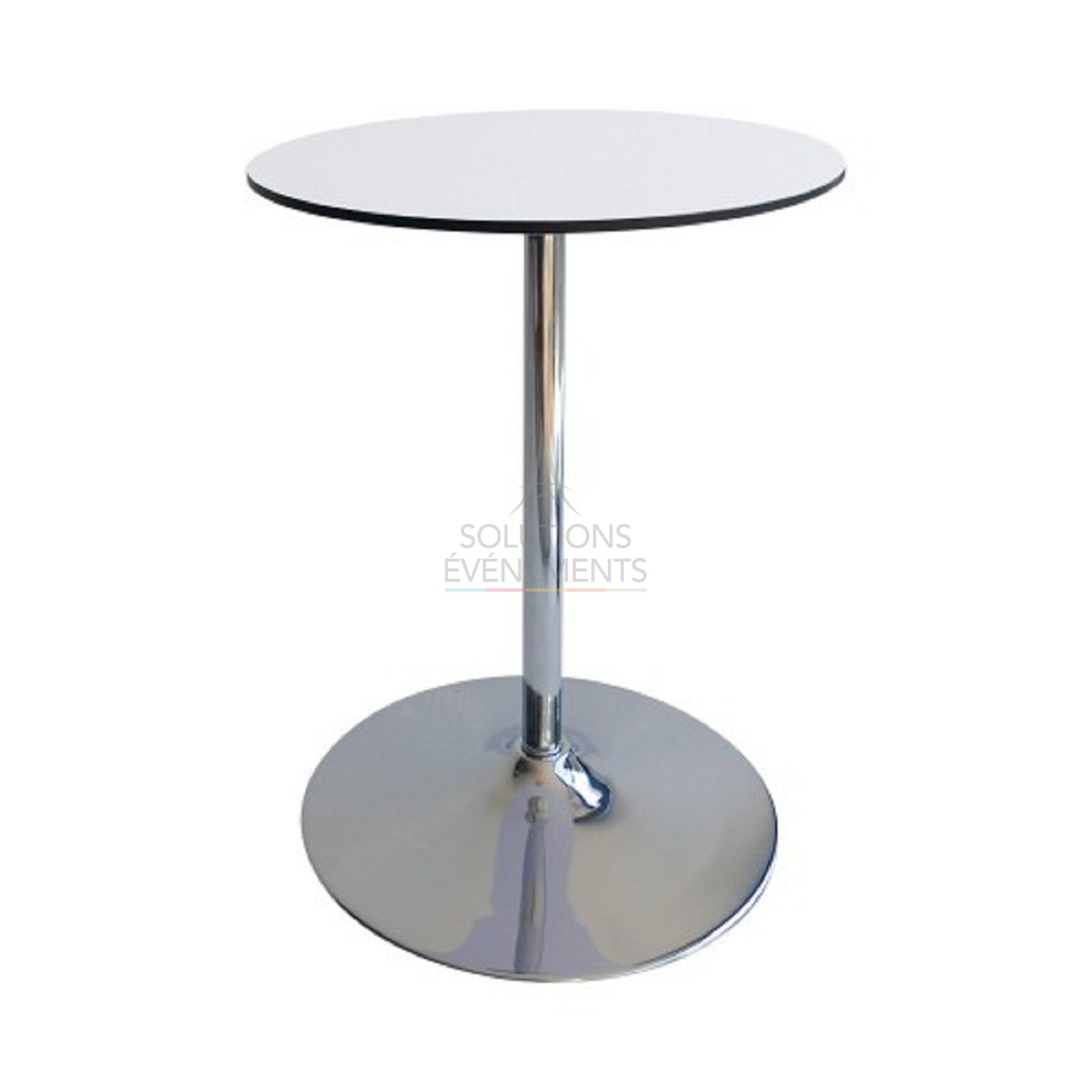 Rental of white pedestal table, diameter 60cm