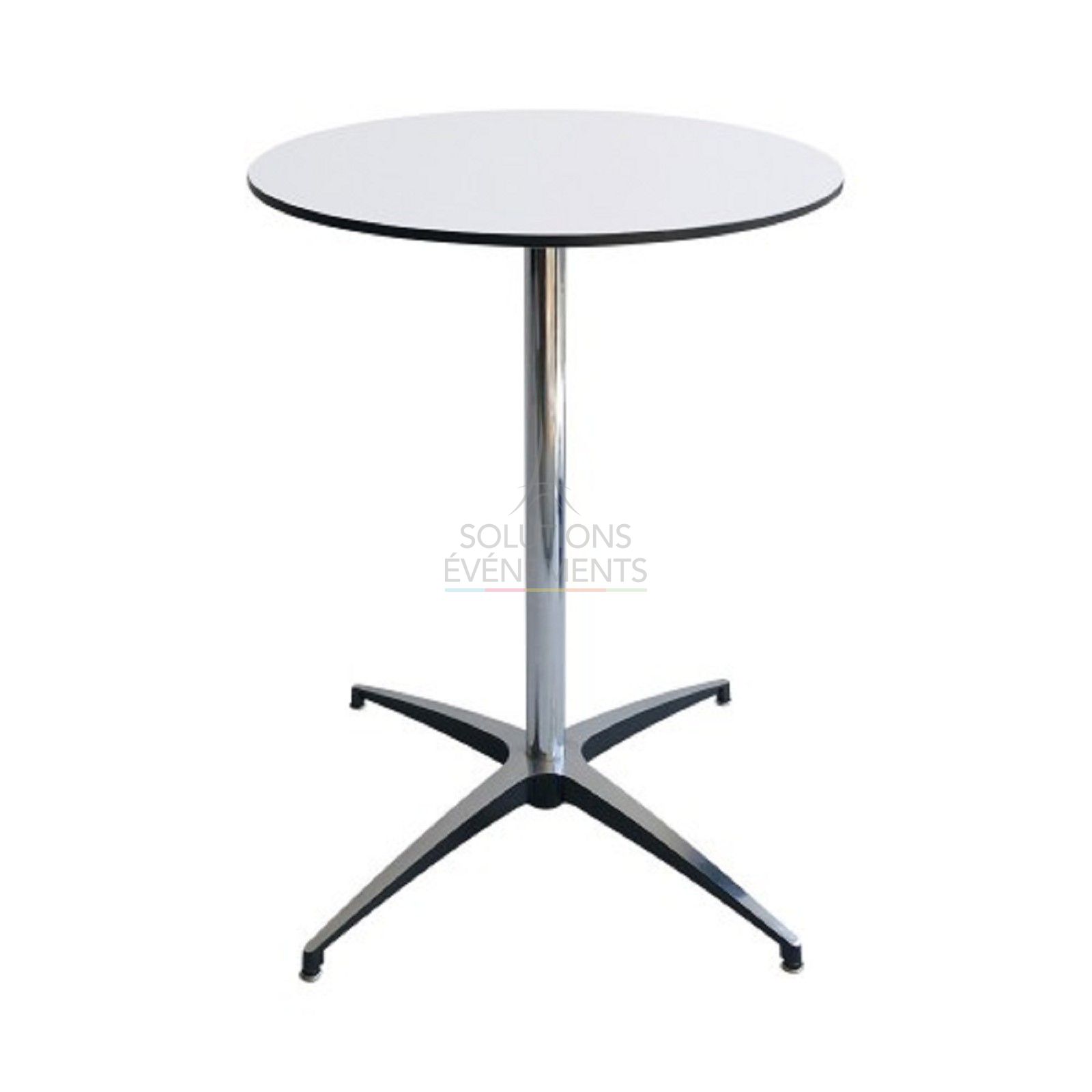 Rental of white pedestal table, diameter 60cm