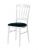 Rental of white napoleon chair with black seat