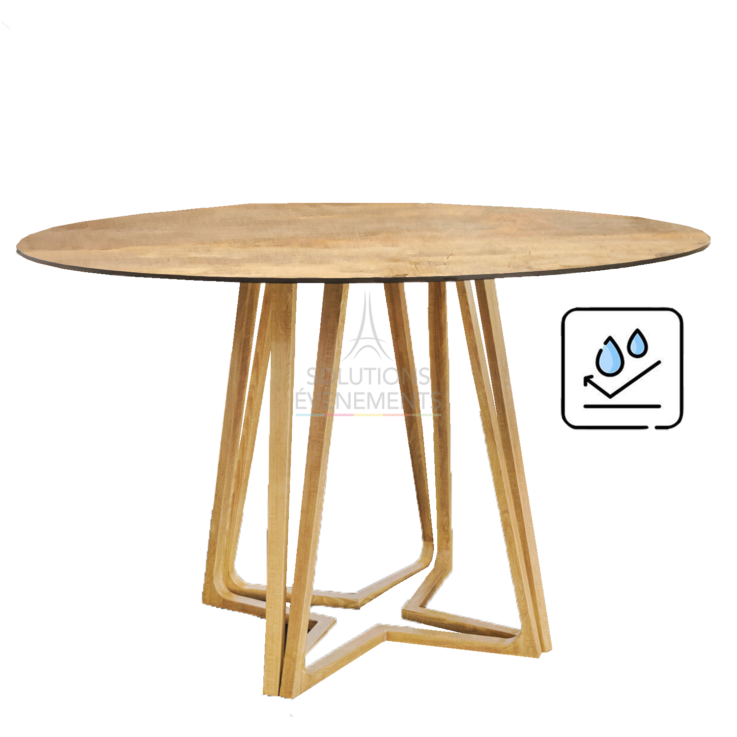 Rental of round high table Ø180 cm with waterproof factory top